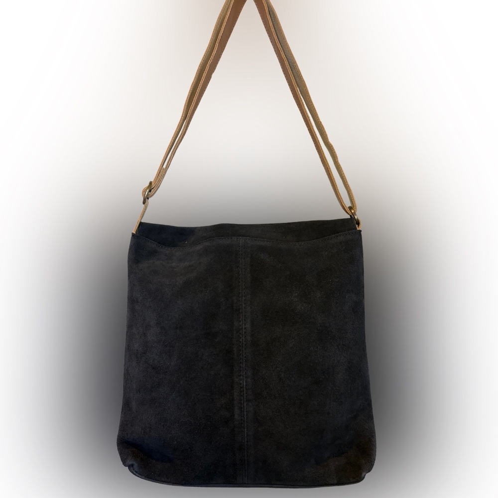 Genuine Leather Black and Tan Women's satchel bag - Picture 2 of 4